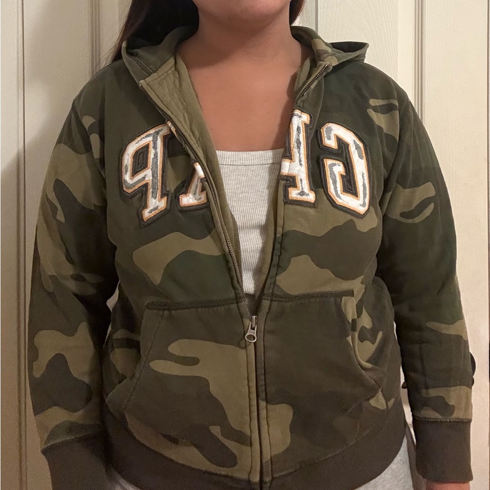 Vintage GAP Camouflage Zip Up Hoodie